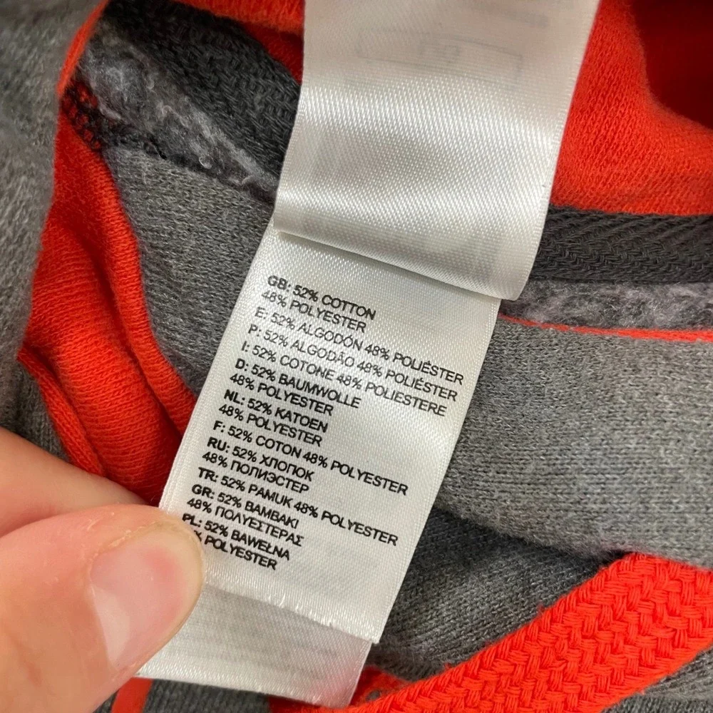The‎ North Face Men's Large Gray Hoodie Graphic Pullover Sweatshirt Orange Grey